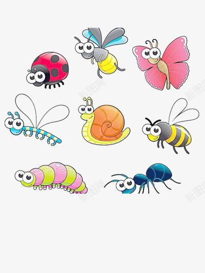彩色蚂蚁png免抠素材_88icon https://88icon.com 五颜六色 昆虫 毛虫虫 简单插画