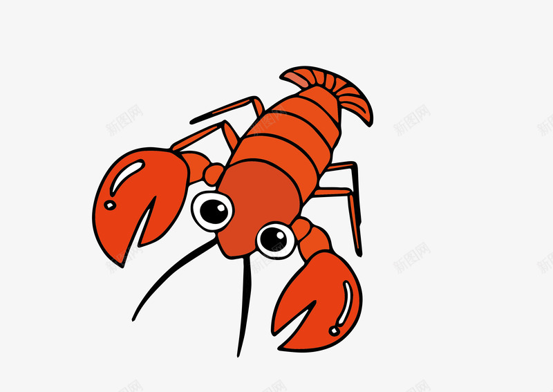 卡通大虾矢量图ai免抠素材_88icon https://88icon.com PNG图 PNG图下载 创意卡通 卡通 卡通插图 大虾 小龙虾 插图 海鲜 食材 矢量图