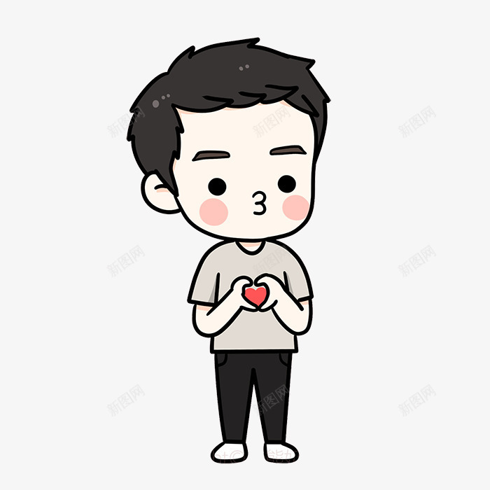 手做爱心的小男生png免抠素材_88icon https://88icon.com 卡通 可爱 小男孩 手绘 正太