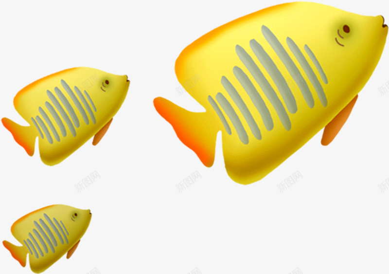 金黄色海底动物卡通小鱼png免抠素材_88icon https://88icon.com 动物 卡通 海底 金黄色
