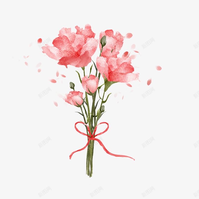 母亲节粉色康乃馨花朵png免抠素材_88icon https://88icon.com 妇女节 小清新 康乃馨 手绘 插画 母亲节 水彩 粉色 花 花朵 蝴蝶结