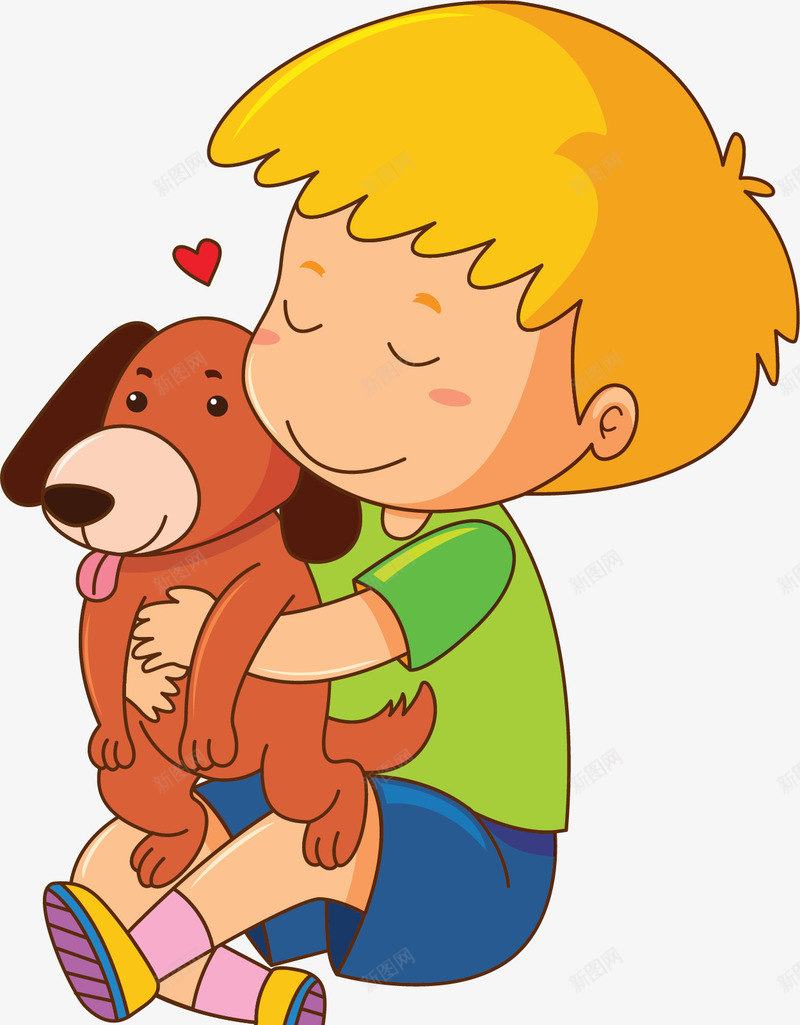抱着小狗的可爱男孩矢量图ai免抠素材_88icon https://88icon.com 卡通男孩 可爱男孩 喜欢狗狗 寂寞男孩 小男孩 抱着小狗 矢量png 矢量图