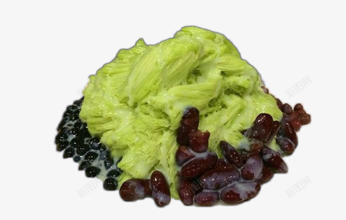 抹茶红豆甜食绵绵冰png免抠素材_88icon https://88icon.com 冰饮 抹茶味 甜品 红豆 绵绵冰