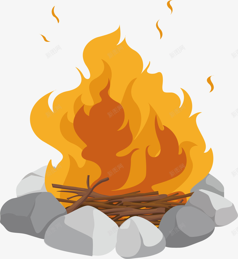 野外篝火堆png免抠素材_88icon https://88icon.com 火堆 火堆元素 火焰 烈火 熊熊火焰 燃烧 矢量png