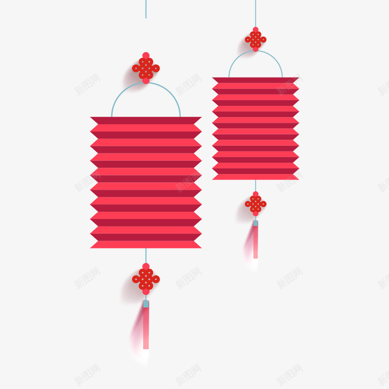 红色中国式灯笼png免抠素材_88icon https://88icon.com 2017 春节 水彩 灯笼 金鸡送福 鸡年 鸡年行大运