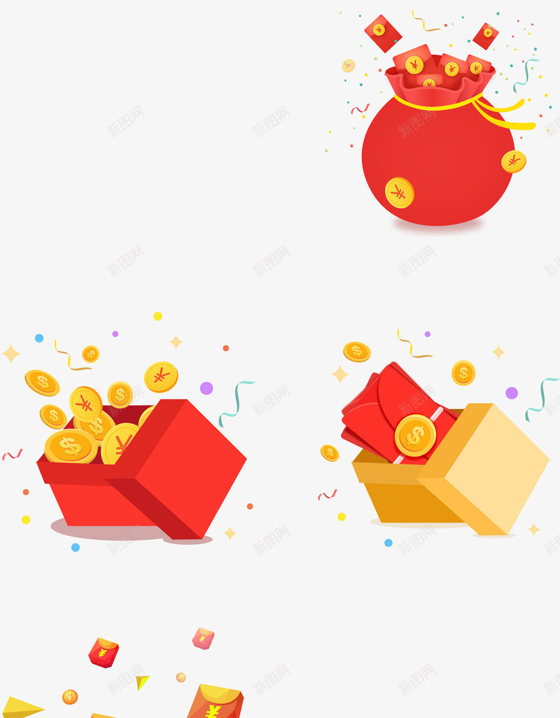 促销常用元素png免抠素材_88icon https://88icon.com 促销 促销常用元素 新图网 礼盒 红包 金币