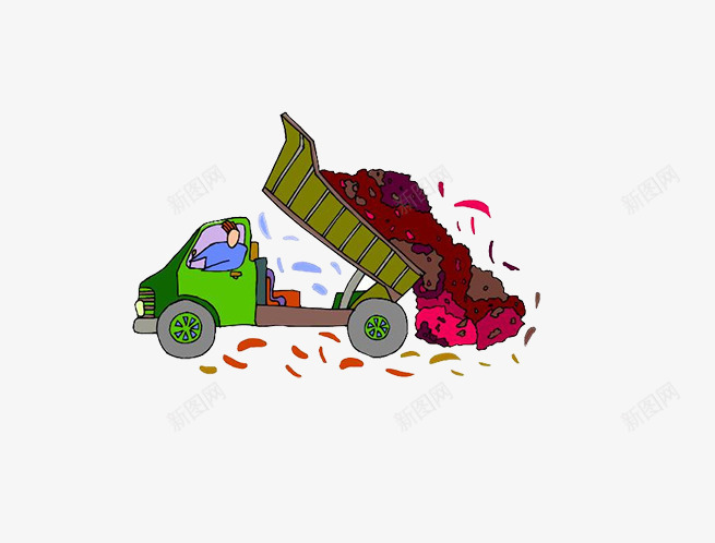 倒垃圾的车png免抠素材_88icon https://88icon.com 保护环境 倾倒垃圾 图片 开车的人 简单的图片 素材