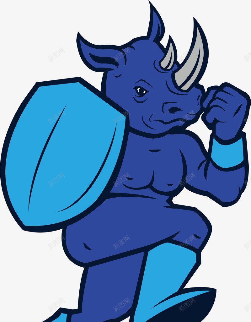 奔跑的犀牛矢量图ai免抠素材_88icon https://88icon.com 动物 动物插画 卡通动物 可爱动物 奔跑 小动物 犀牛 矢量图