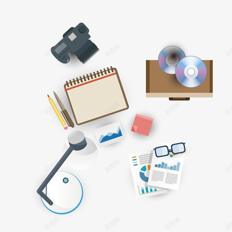 学习工具桌面png免抠素材_88icon https://88icon.com 书台 书桌 书桌桌面 台灯 桌面 眼镜 笔记本