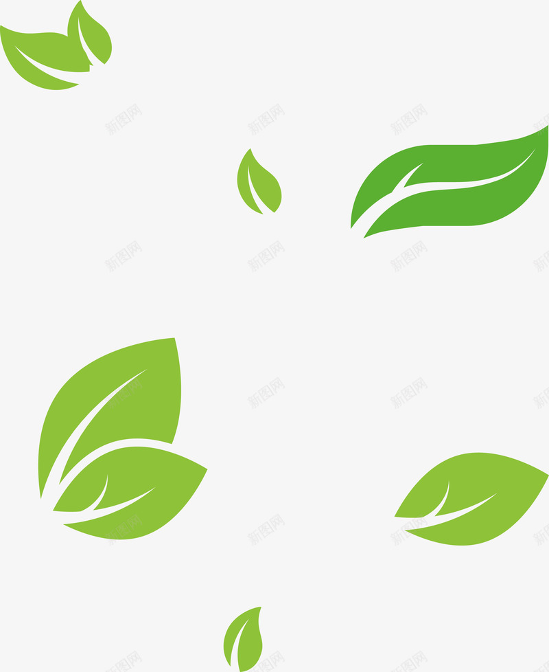 扁平化飘散的绿叶矢量图ai免抠素材_88icon https://88icon.com 叶子 扁平化 树叶 绿叶 飘散的叶子 飘散的绿叶 矢量图