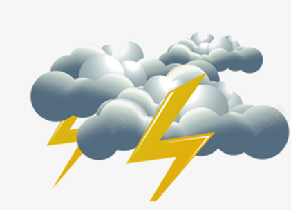 闪电云朵雷雨天气png免抠素材_88icon https://88icon.com 乌云 云朵 天气 天气预报 闪电 雷雨