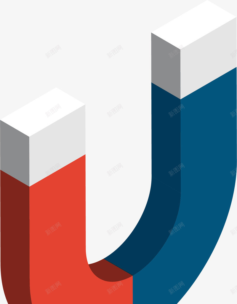 卡通立体U型磁铁png免抠素材_88icon https://88icon.com U型磁铁 卡通 手绘磁铁 正负极 矢量图案 科学 立体