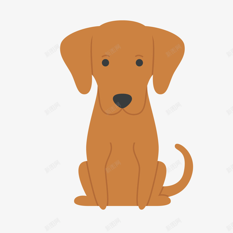 卡通棕色的小狗动物矢量图ai免抠素材_88icon https://88icon.com 动物设计 卡通 宠物设计 小狗 棕色 矢量图