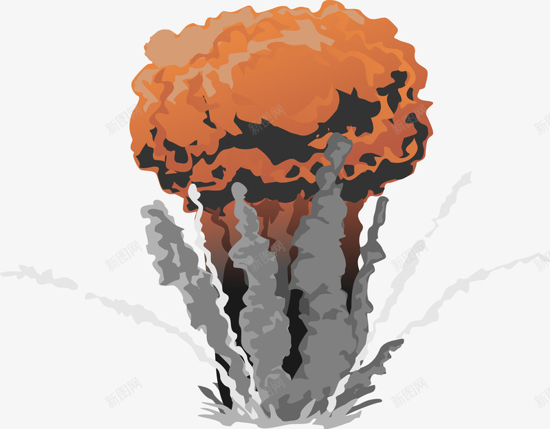 火焰蘑菇云png免抠素材_88icon https://88icon.com 浓烟 爆炸 黑云