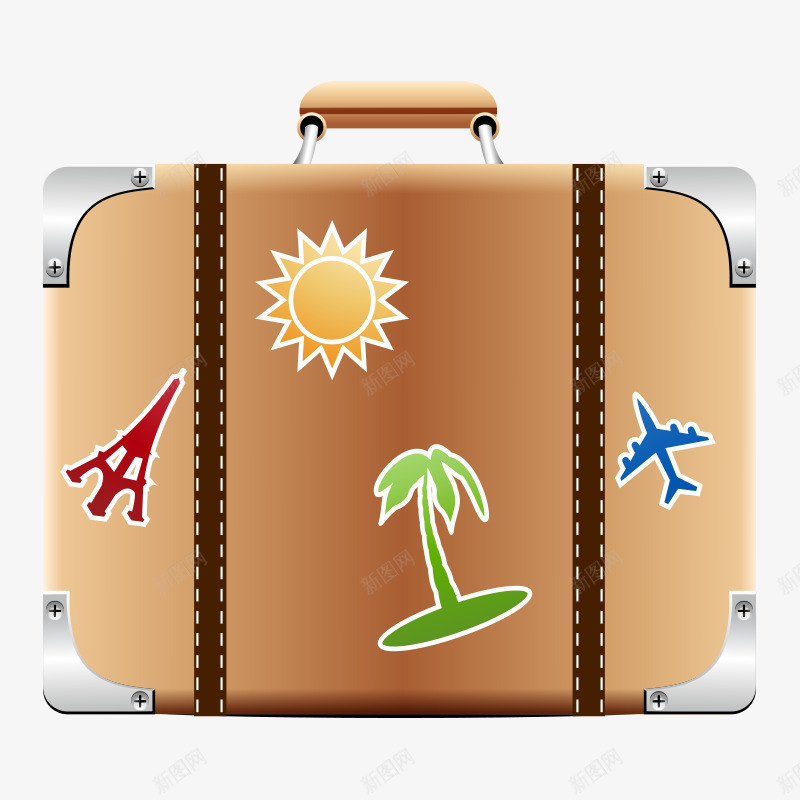 夏天元素海滩元素png免抠素材_88icon https://88icon.com 夏天元素 旅游 旅行 旅行箱 沙滩素材 海滩元素 箱子