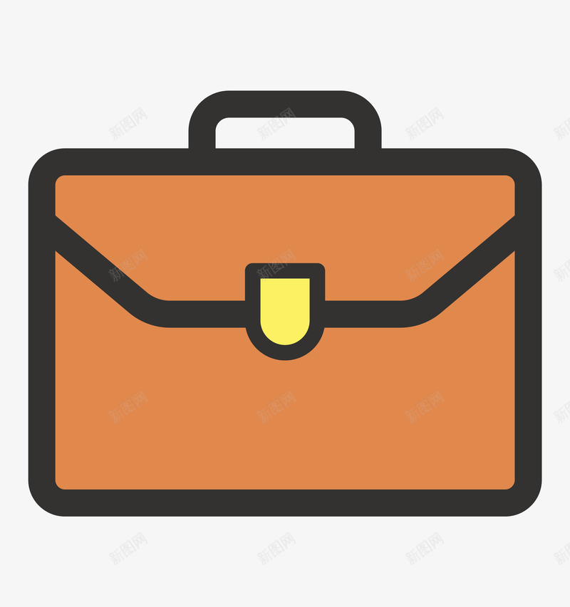 棕色手提包简笔画png免抠素材_88icon https://88icon.com 公文包 包包 手提包 手绘图 棕色手提包 简图