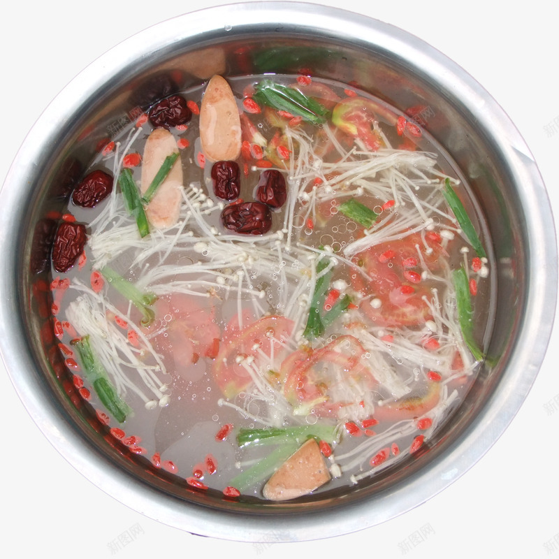 金针菇蔬菜大补红汤火锅png免抠素材_88icon https://88icon.com 午饭 大补 红汤火锅 美食 蔬菜 辣椒油 金针菇 鸳鸯锅