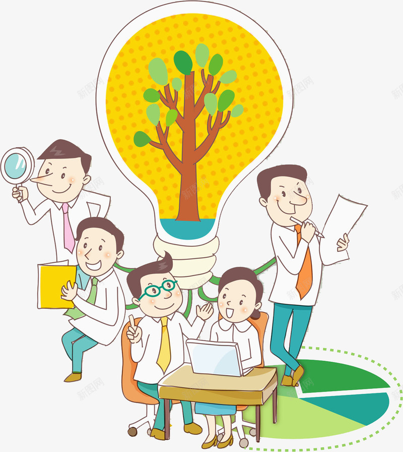 工作的人png免抠素材_88icon https://88icon.com 交谈的 卡通 工作的 思考的 电脑 白领 认真的