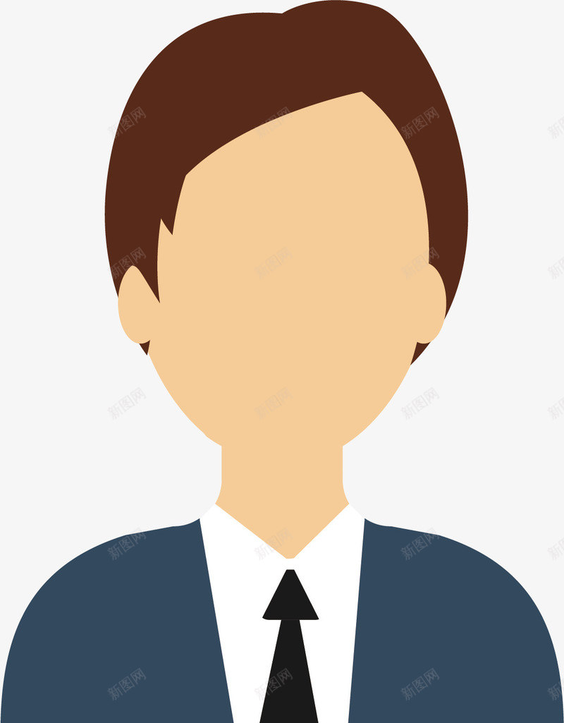 帅气的公务员矢量图ai免抠素材_88icon https://88icon.com 公务员 卡通手绘 头发 男人 蓝色 西装 矢量图