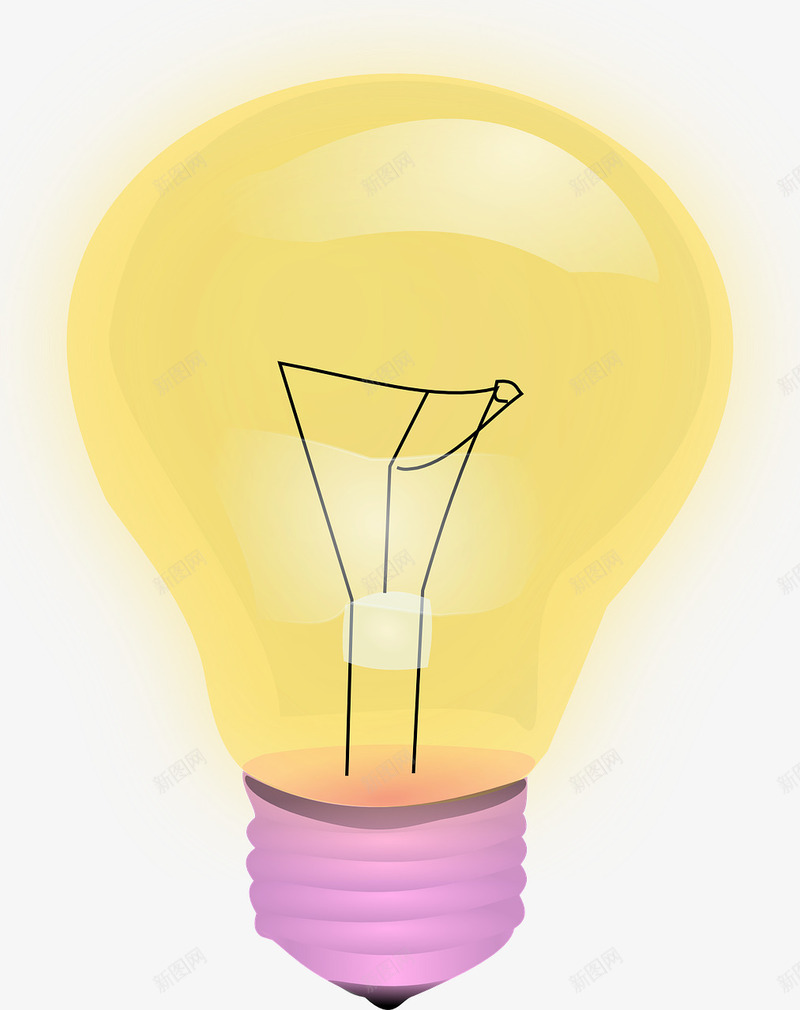 黄色的灯泡png免抠素材_88icon https://88icon.com 亮光 发电 电力 白炽灯 能源
