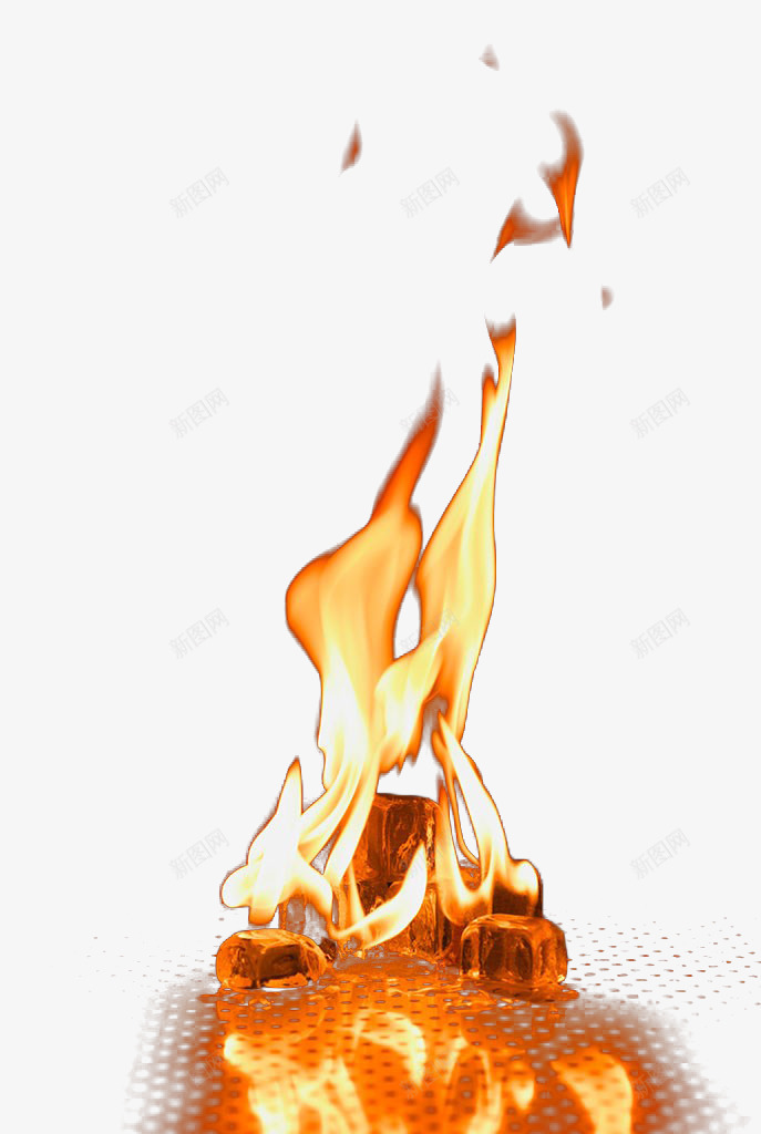 金色冰块火焰png免抠素材_88icon https://88icon.com 冰与火 冰块 冰火两重天 火焰 燃烧 金色