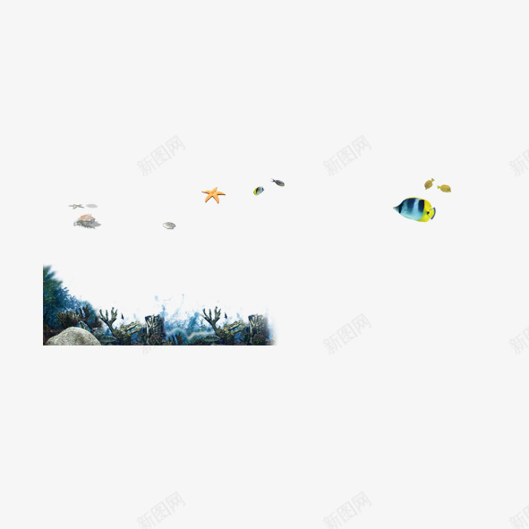 水底世界png免抠素材_88icon https://88icon.com 世界 八爪 景观 水底 海底 鱼类
