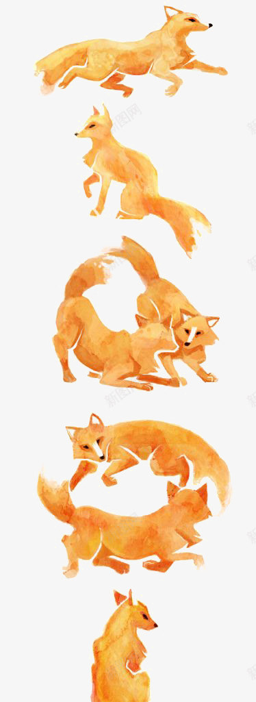 卡通狐狸png免抠素材_88icon https://88icon.com 动物 合集 奔跑 手绘狐狸