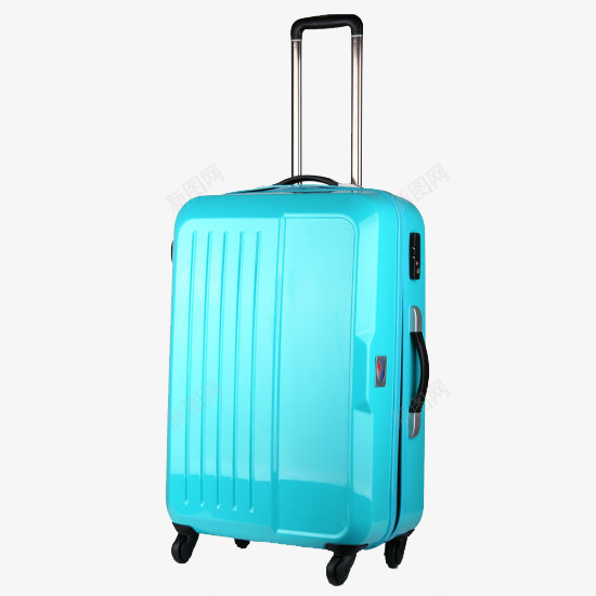 湖蓝色光面旅行箱png免抠素材_88icon https://88icon.com 产品实物 光面 拉杆箱 旅行箱 湖蓝色