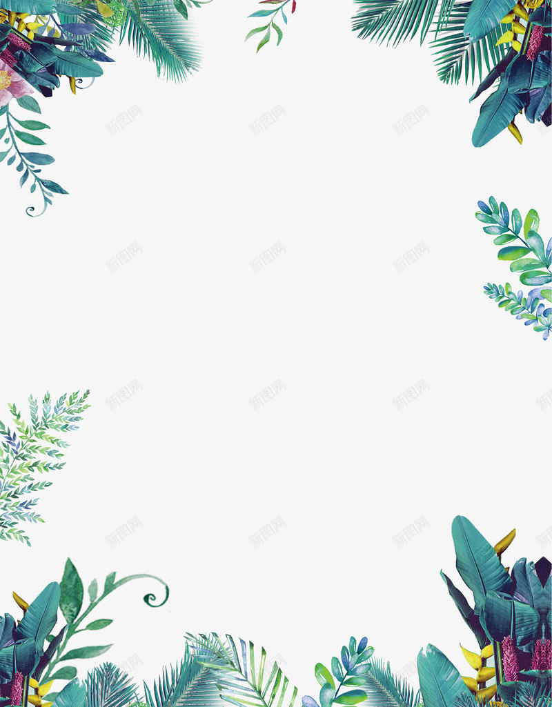 海报小清新纸绿色叶子花朵png免抠素材_88icon https://88icon.com 叶子 海报 清新 绿色 花朵