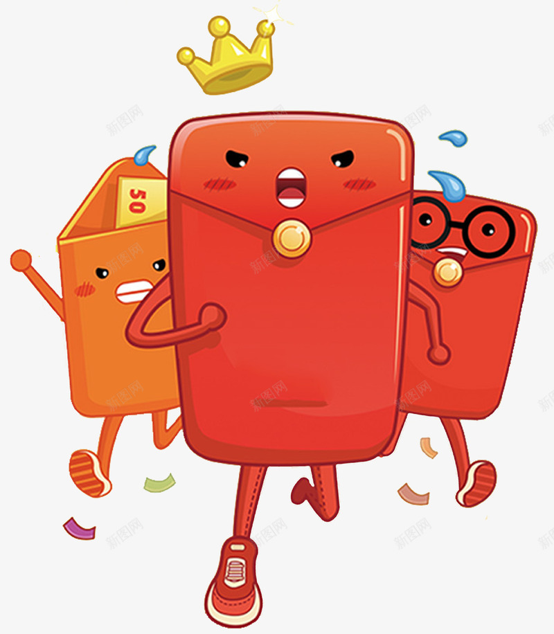 卡通小人红包png免抠素材_88icon https://88icon.com 小人红包 拆红包 红包 红包素材