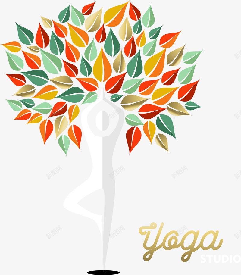 运动瑜伽符号矢量图eps免抠素材_88icon https://88icon.com 七彩树 瑜伽 站姿 矢量图