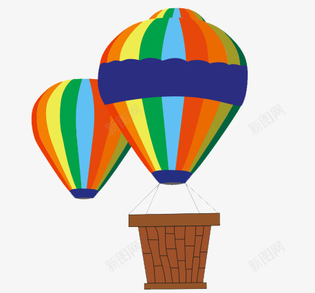 卡通手绘七彩热气球png免抠素材_88icon https://88icon.com 七彩 卡通手绘 气球 热气球
