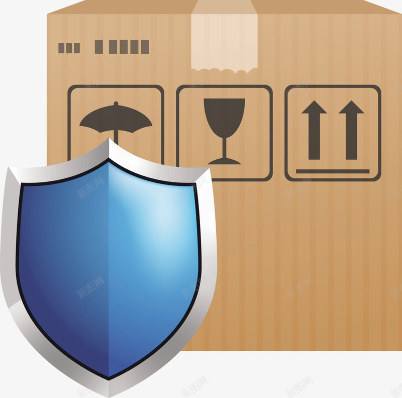 一个褐色箱子与安全盾牌矢量图eps免抠素材_88icon https://88icon.com 安全 安全盾牌 盾牌 矢量盾牌 矢量箱子 褐色 褐色箱子 矢量图