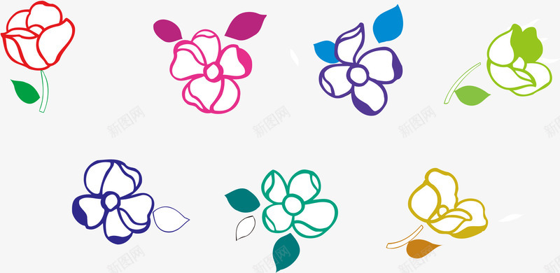 彩色的花朵png免抠素材_88icon https://88icon.com 唯美 色彩艳丽 花儿 鲜艳