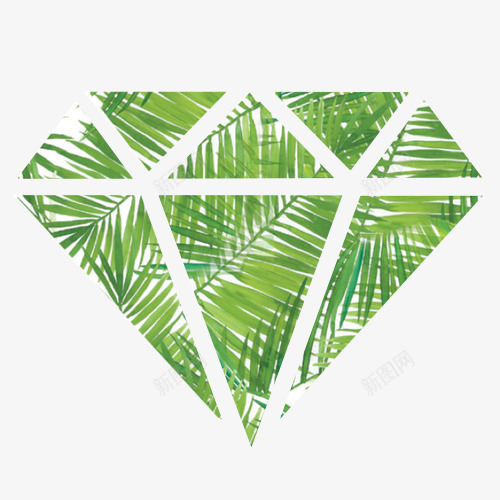 绿色树叶钻石状发光png免抠素材_88icon https://88icon.com 发光 树叶 绿色 钻石