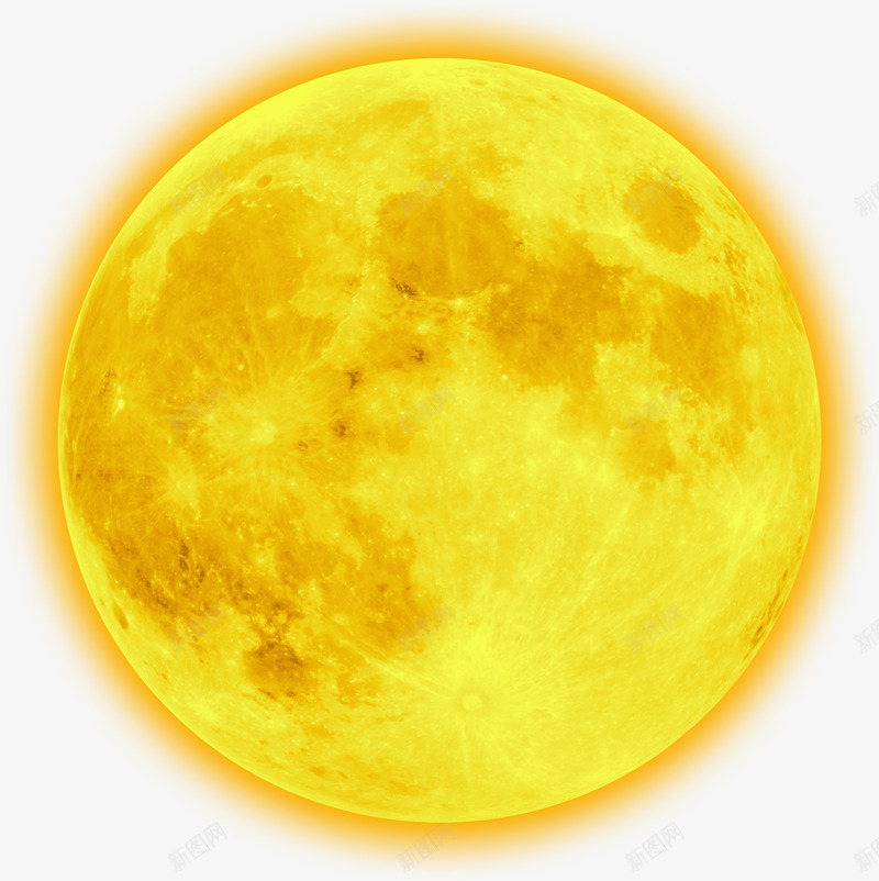 黄色月亮中秋png免抠素材_88icon https://88icon.com ps月亮素材 中秋 月亮 素材 红月 黄色