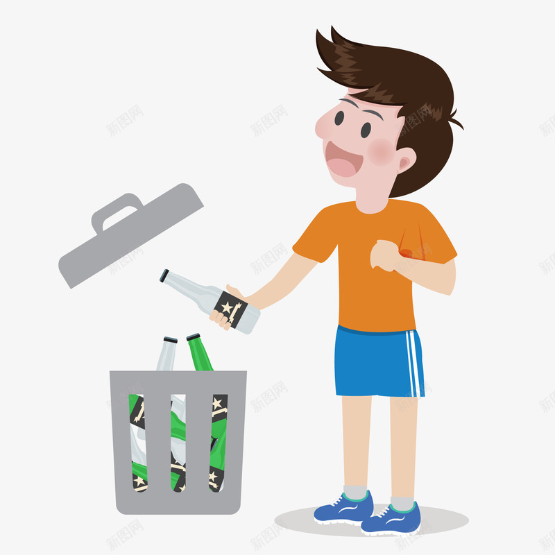 扔垃圾的男孩人物矢量图ai免抠素材_88icon https://88icon.com 人物设计 保护环境 卡通 扔垃圾 男孩 矢量图