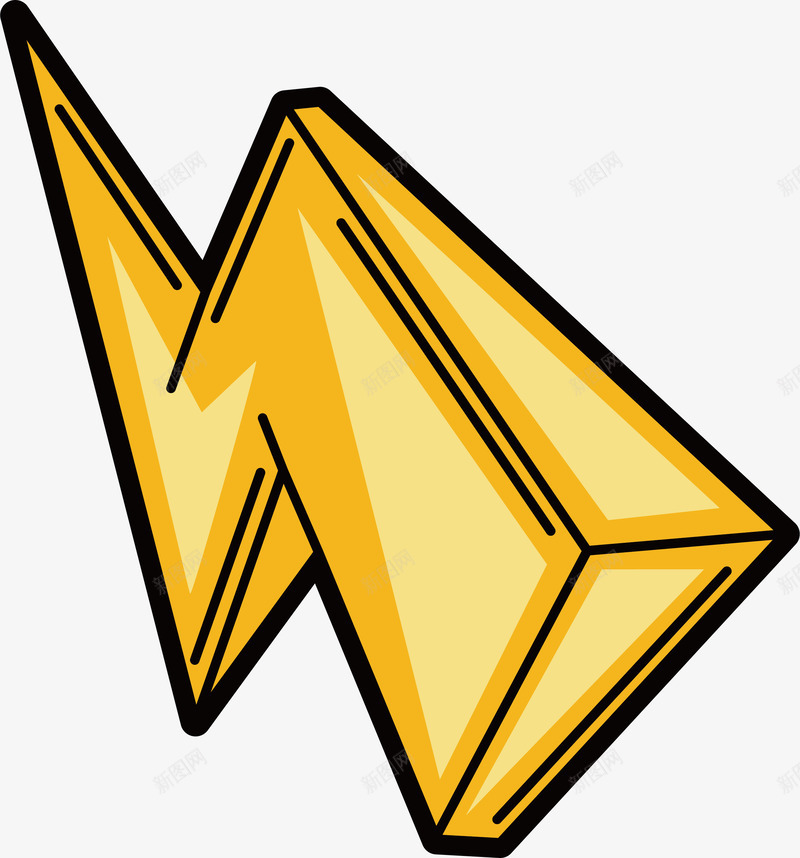 金色闪电矢量图eps免抠素材_88icon https://88icon.com 手绘 金色 闪电 矢量图
