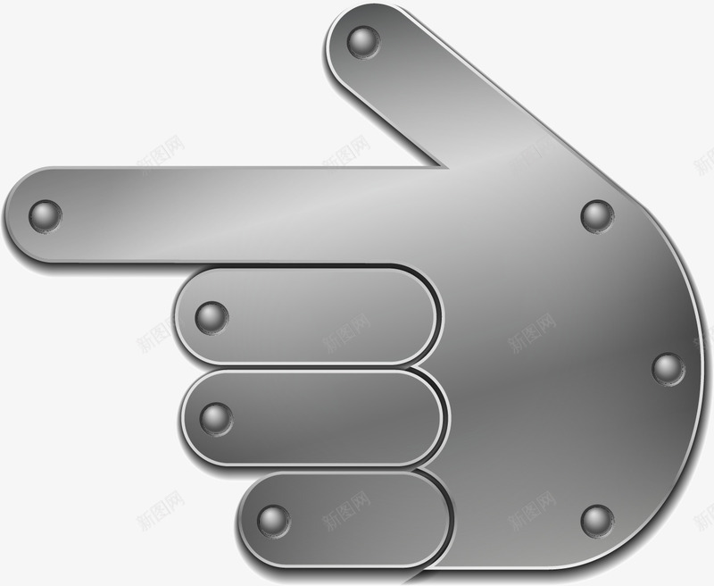 金属质感灰色手指矢量图ai免抠素材_88icon https://88icon.com 手指 指路 方向 灰色 矢量素材 金属质感 矢量图