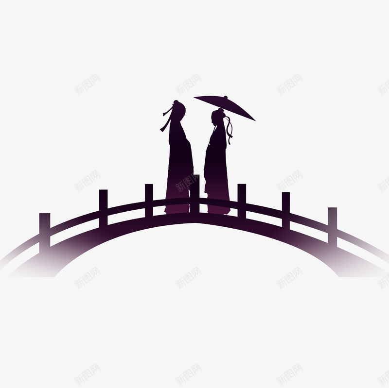 鹊桥相会织女png免抠素材_88icon https://88icon.com 七夕 牛郎织女 装饰 鹊桥