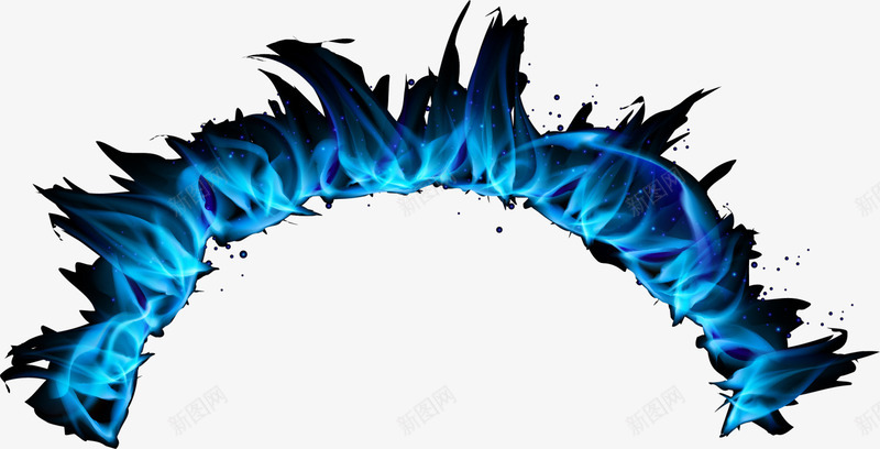 蓝色燃烧火焰png免抠素材_88icon https://88icon.com 半圆火焰 热量 熊熊烈火 燃烧火苗 蓝火 蓝色火焰