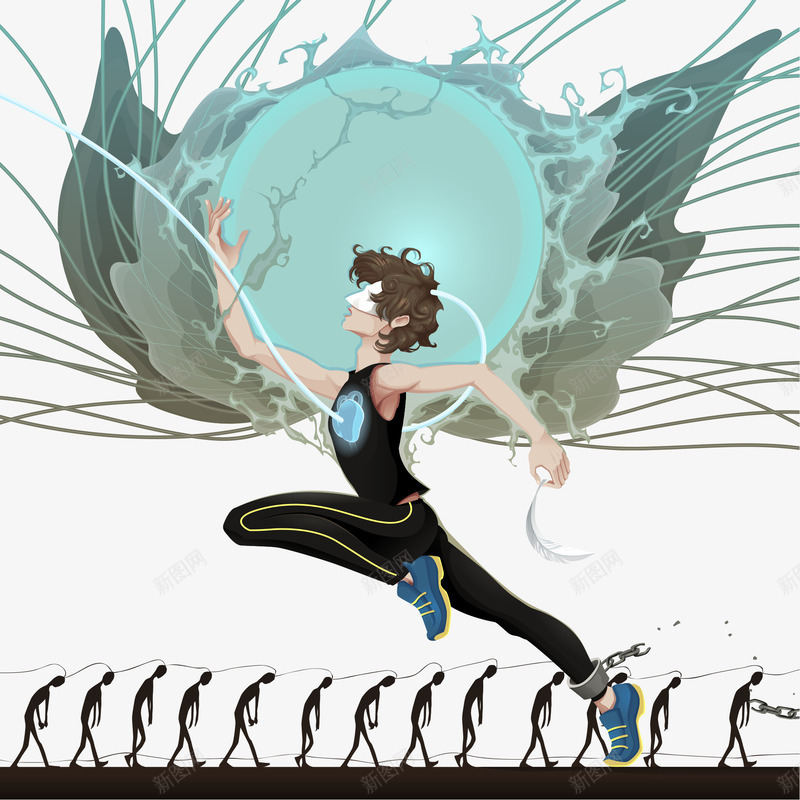 跑步插画矢量图ai免抠素材_88icon https://88icon.com 创意 奔跑 男性 蒙面 矢量图