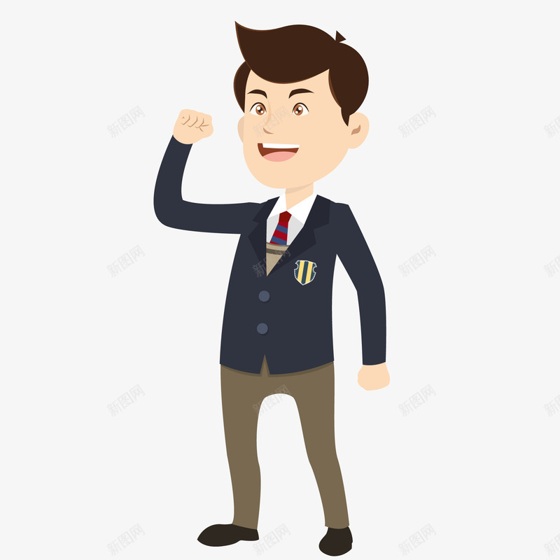 卡通学生形象矢量图ai免抠素材_88icon https://88icon.com 人物设计 卡通 学习 学校 学生 校服 矢量图
