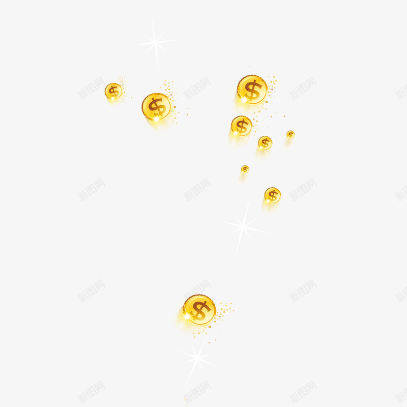 美元大量金币png免抠素材_88icon https://88icon.com 商业 大量 宣传 海报 漂浮 经济 金币 金融 钱雨