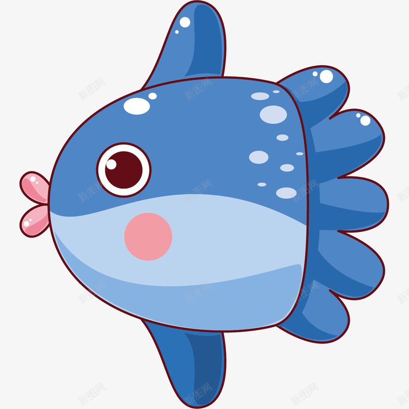 卡通手绘蓝色可爱鱼png免抠素材_88icon https://88icon.com 动物 卡通动物 卡通鱼 可爱鱼 手绘鱼 海底动物 鱼 鱼类