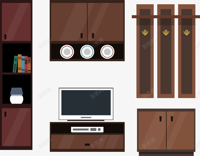 卡通木质室内装修png免抠素材_88icon https://88icon.com 卡通装修 室内装修 家具 家装节 房间装修 木质家具