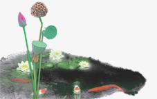 水墨画荷花池毛笔字png免抠素材_88icon https://88icon.com 毛笔字 水墨画 素材 花池