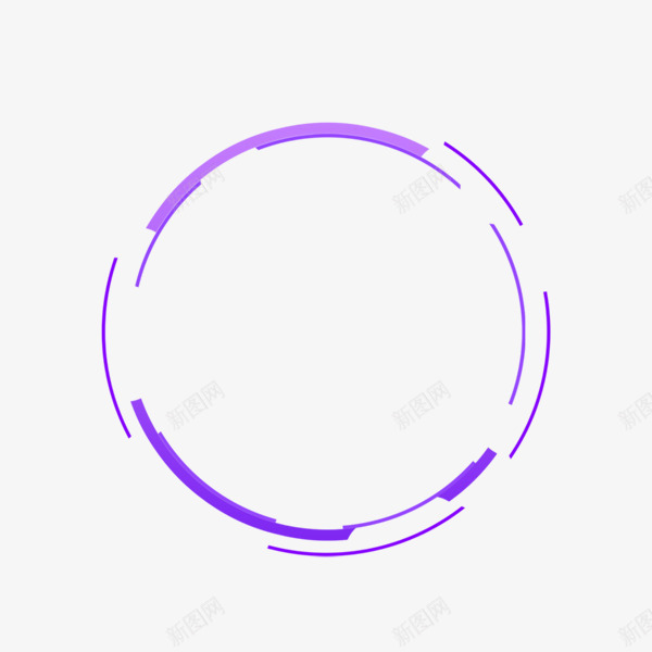 紫色边框png免抠素材_88icon https://88icon.com 图形框 图形框框 圆形 渐变 科技 科技方框 简约