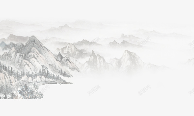 古风水墨山水画背景图psd免抠素材_88icon https://88icon.com 古风 山水画 水墨画 山水 烟云 背景 中国风 传统风景画 古墨风 手绘 插画 水墨风景 图画