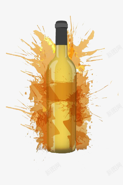 个性白葡萄酒png免抠素材_88icon https://88icon.com 个性 创意 墨迹效果 白葡萄酒